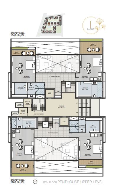 ercole Block I Cluster Plan for 12th Floor