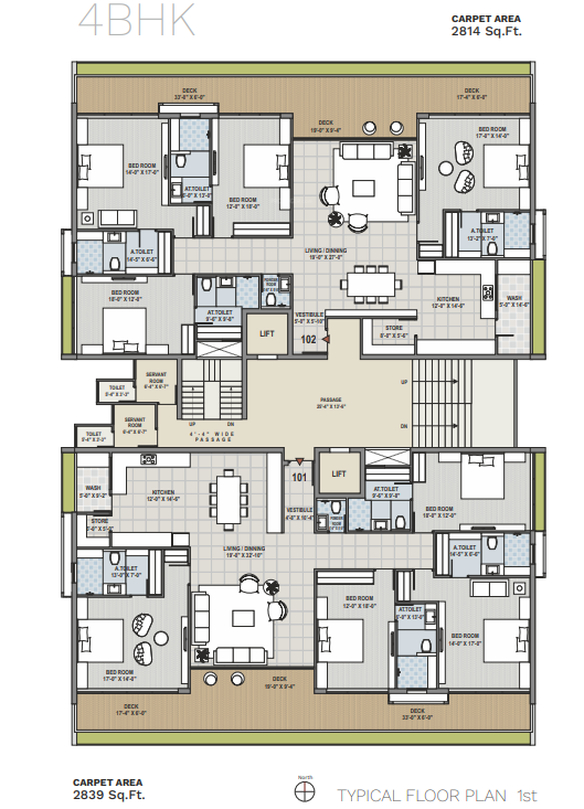 ercole Block I Cluster Plan for 1st Floor
