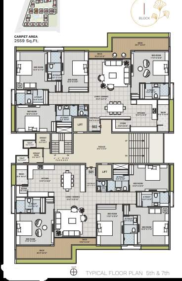 ercole Block I Cluster Plan from 5th to 7th Floor