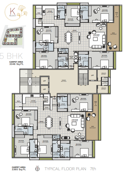 ercole Block K Cluster Plan for 7th Floor