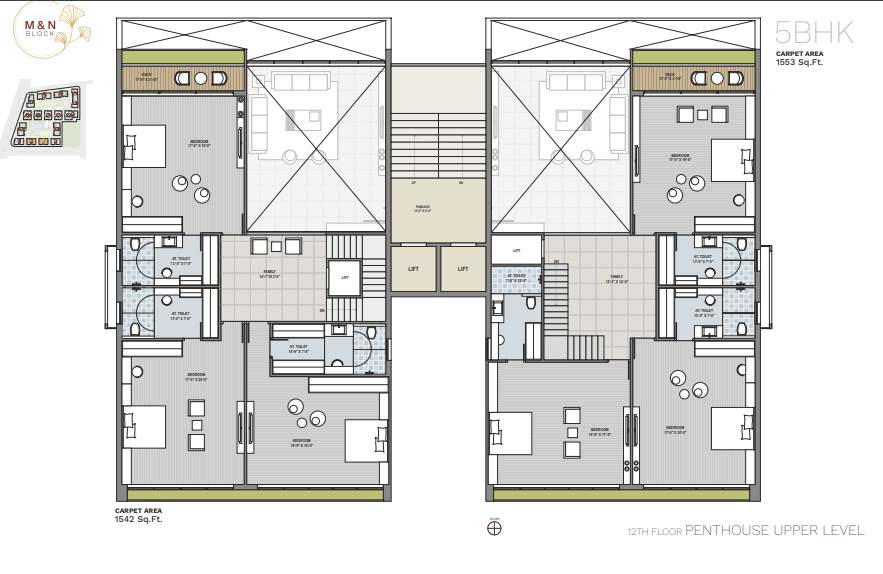 ercole Block M N Cluster Plan for 12th Floor