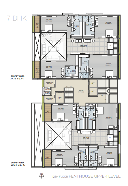 ercole Block P Cluster Plan for 12th Floor