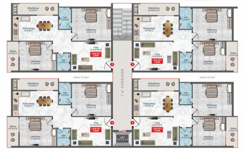  tresco Tresco Cluster Plan from 1st to 5th Floor