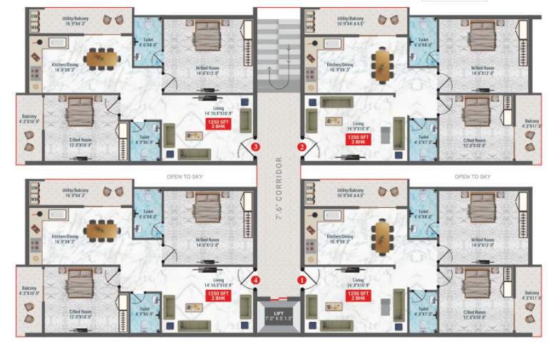  tresco Tresco Cluster Plan from 1st to 5th Floor