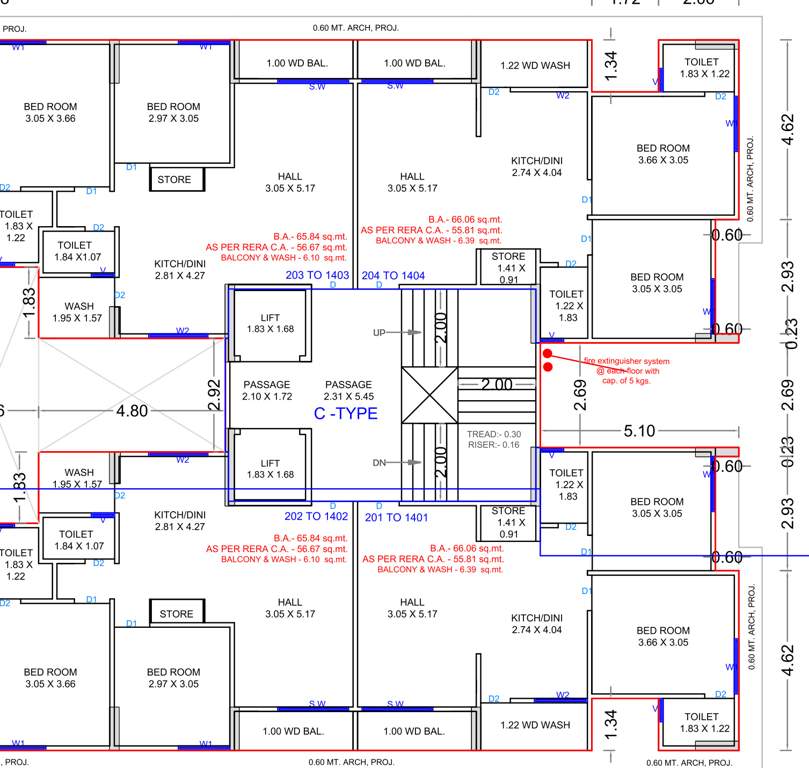 vastu elesta Tower C Cluster Plan from 1st to 14th Floor
