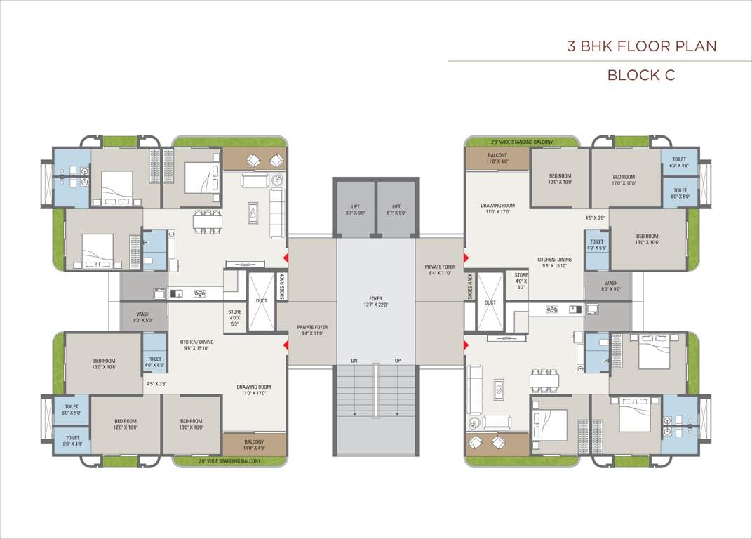 fortune 3 Tower A Cluster Plan