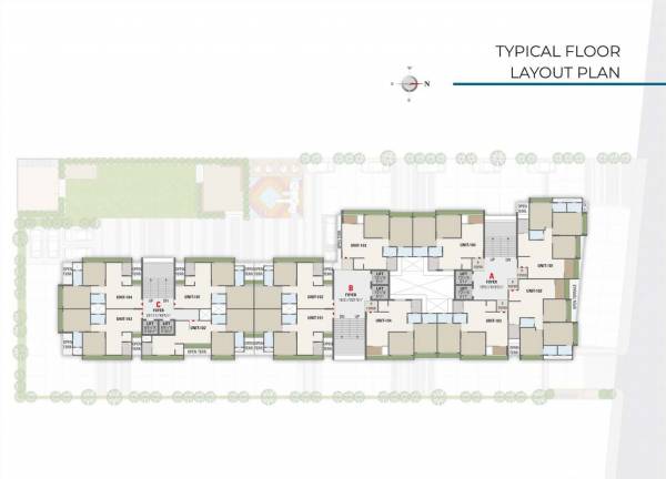  rudra-icon Tower A Cluster Plan for Typical Floor