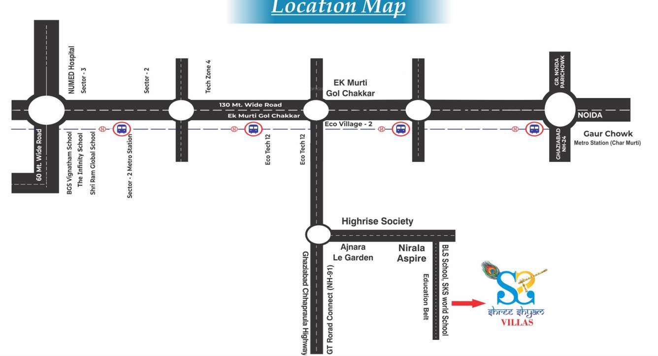  shree shyam villas Location Plan