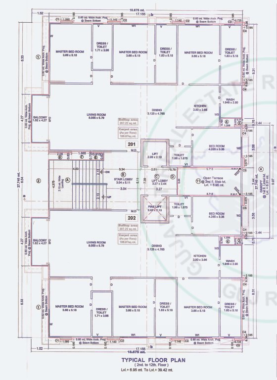  rio nest a Tower A Cluster Plan from 2nd to 12th Floor