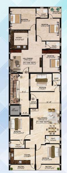  sri-devi-apartment Tower A Cluster Plan