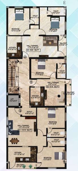  sri-devi-apartment Tower A Cluster Plan