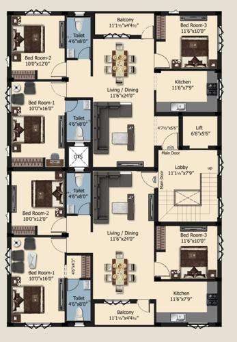  pearl-house Pearl House Cluster Plan from 1st to 3rd Floor
