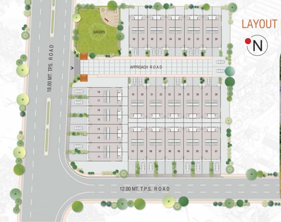  bunglows Layout Plan