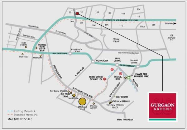  gurgaon-greens Location Plan