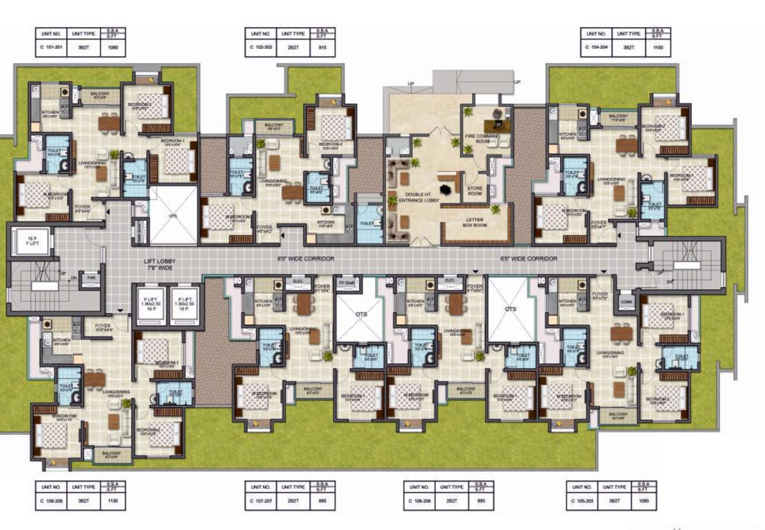  bollineni zion C Cluster Plan from 1st to 2nd Floor