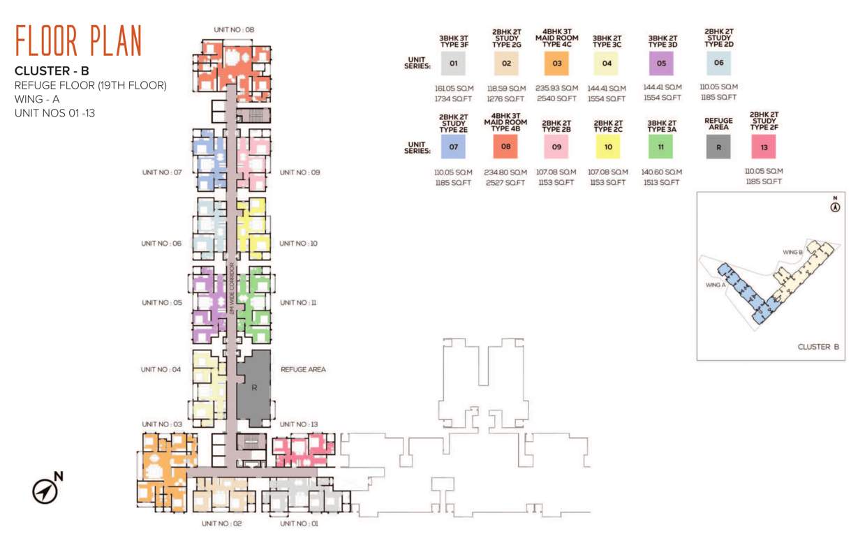  valencia Brillio Wing A Cluster Plan For 19th Floor