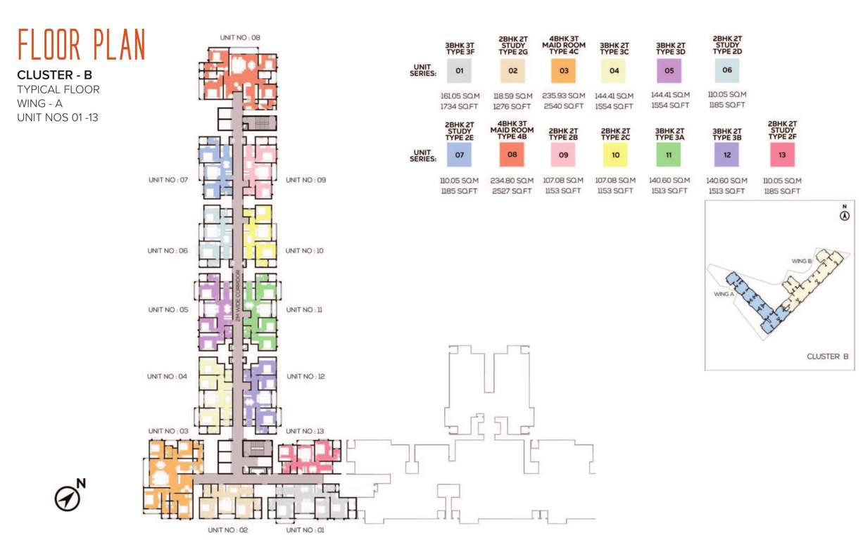  valencia Brillio Wing A Cluster Plan For 1st To 13th Floor