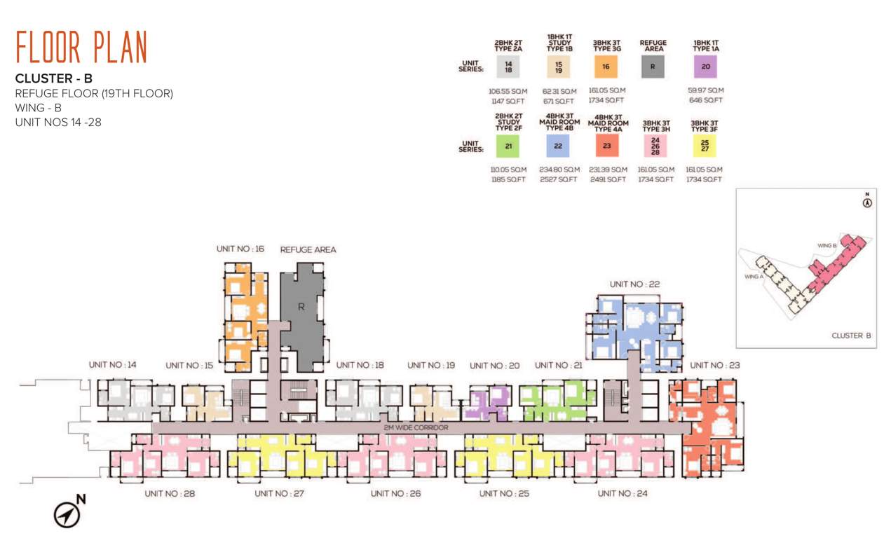  valencia Brillio Wing B Cluster Plan For 19th Floor