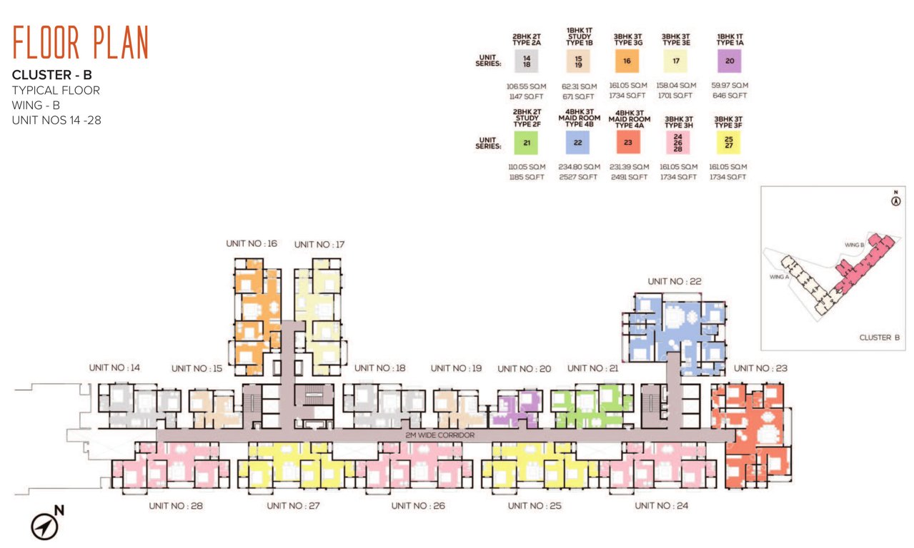  valencia Brillio Wing B Cluster Plan From 14th To 28th Floor
