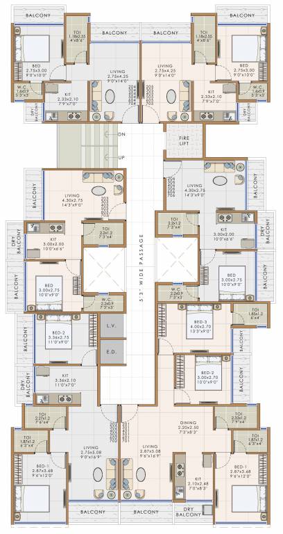  shiv datta darshan Shiv Datta Darshan Cluster Plan from 2nd to 7th Floor