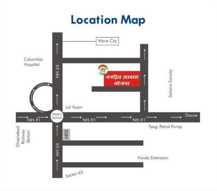  janhit awas yojna affordaval homes Location Plan
