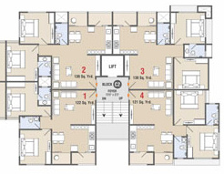  ratnaruchi vatika Tower C2 Cluster Plan from 1st to 7th Floor