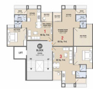  ratnaruchi vatika Tower D1 Cluster Plan from 1st to 7th Floor