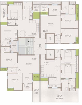 surbhi possible phase 1 Wing C Cluster Plan from 1st to 7th Floor