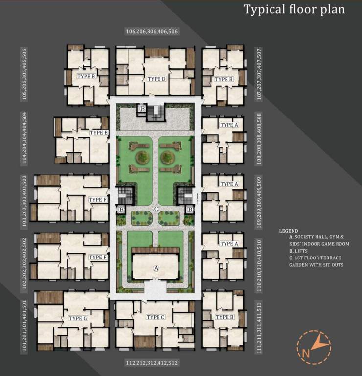  saraswati ratna kunja Saraswati Ratna Kunja Cluster Plan from 1st to 5th Floor