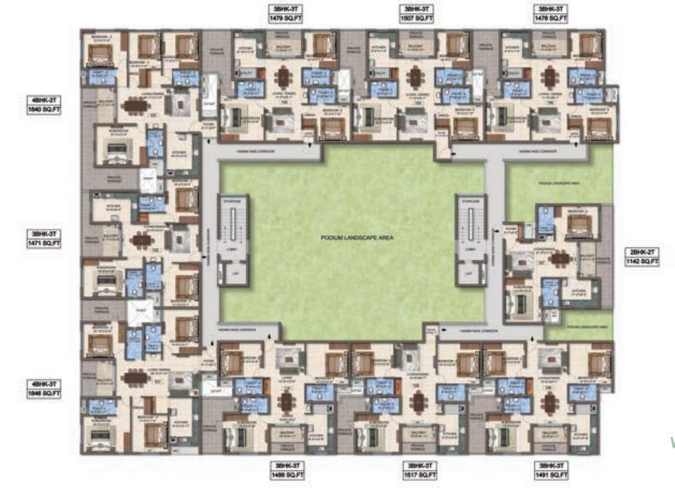  neptune phase 2 Marutham Neptune Phase 2 Cluster Plan For 1st Floor