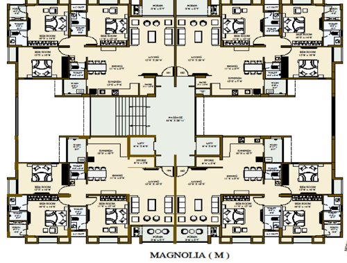  suraj-48-phase-1 Tower M Cluster Plan from 1st to 13th Floor