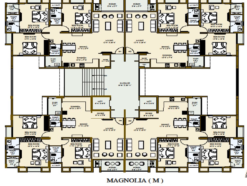 suraj 48 phase 1 Tower M Cluster Plan from 1st to 13th Floor