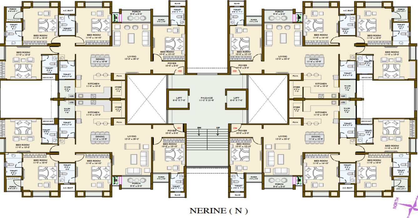 suraj 48 phase 1 Tower N Cluster Plan from 1st to 13th Floor