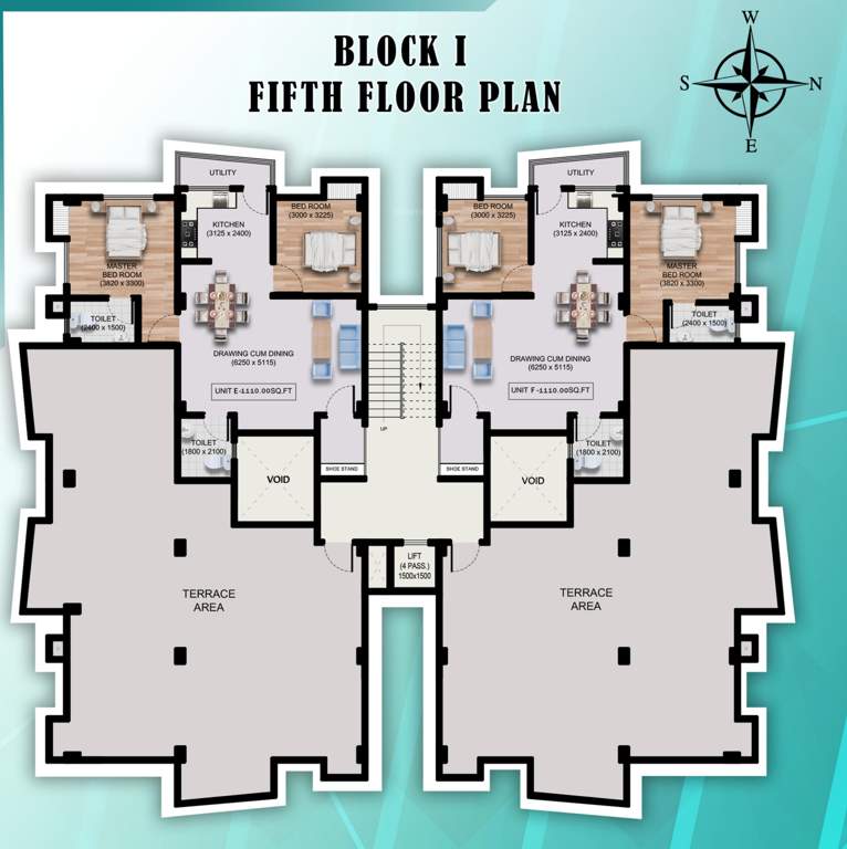  jilika residency Block I Cluster Plan for 5th Floor