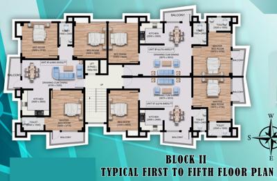  jilika-residency Block II Cluster Plan from 1st to 5th Floor