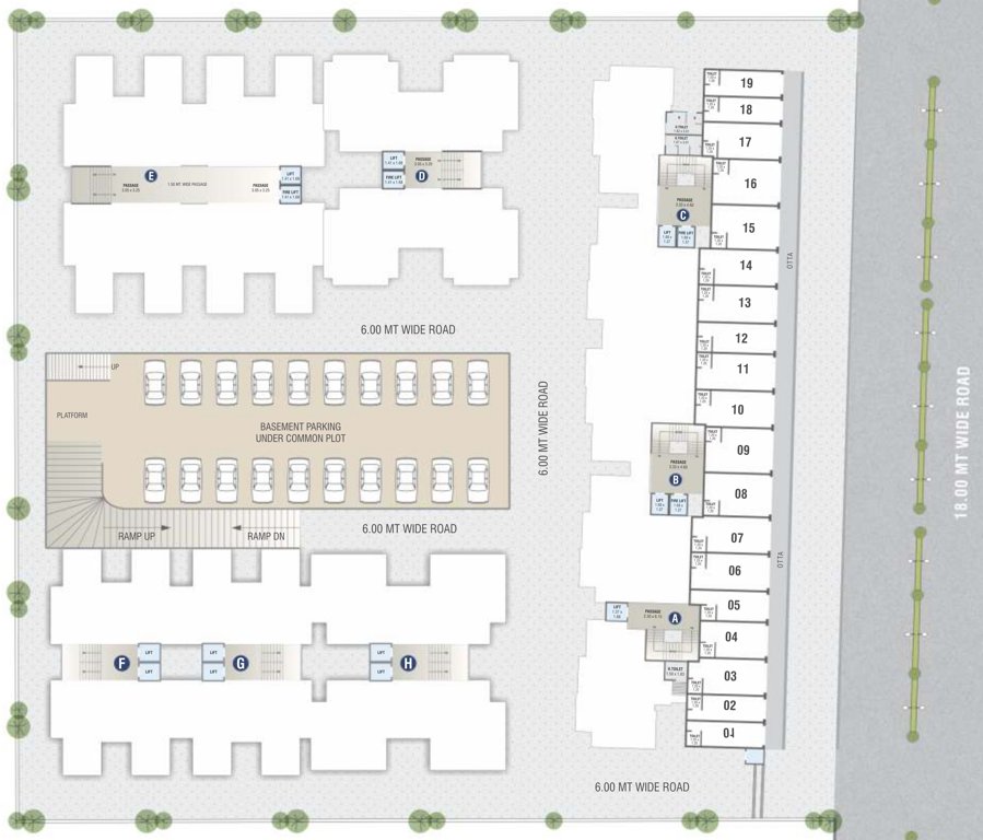  sky view phase 2 Tower A, B, C, D, E, F, G & H Cluster Plan for ground Floor