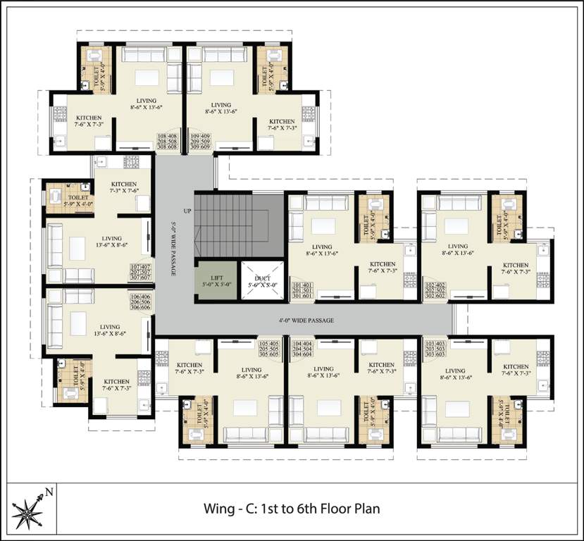  eklavya building no 1 type a wing c Building No 1 Type A Wing C Cluster Plan