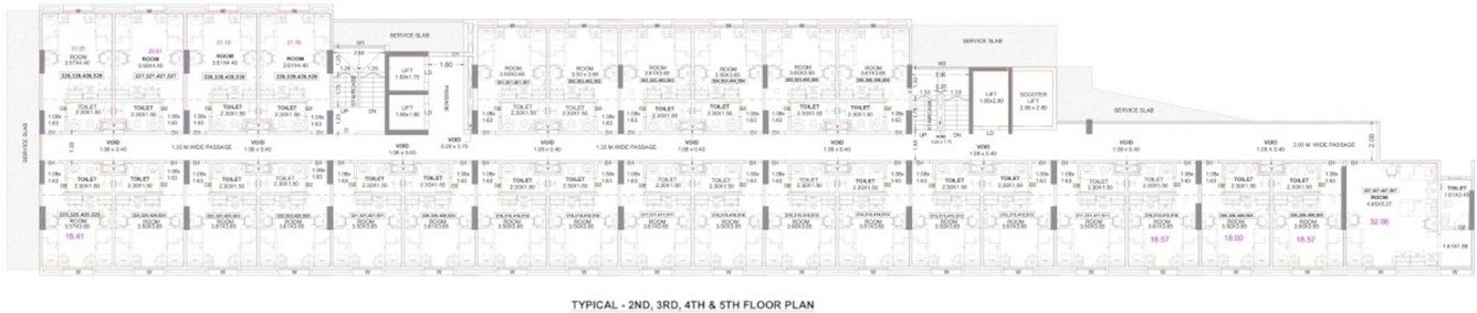  7 square 7 Square Cluster Plan from 1st to 5th Floor