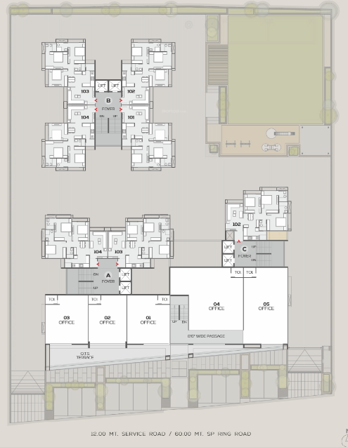  sky Block B Cluster Plan for 1st Floor