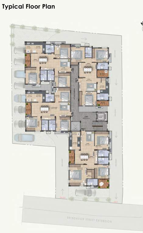  sanskriti Sanskriti Cluster Plan for Typical Floor