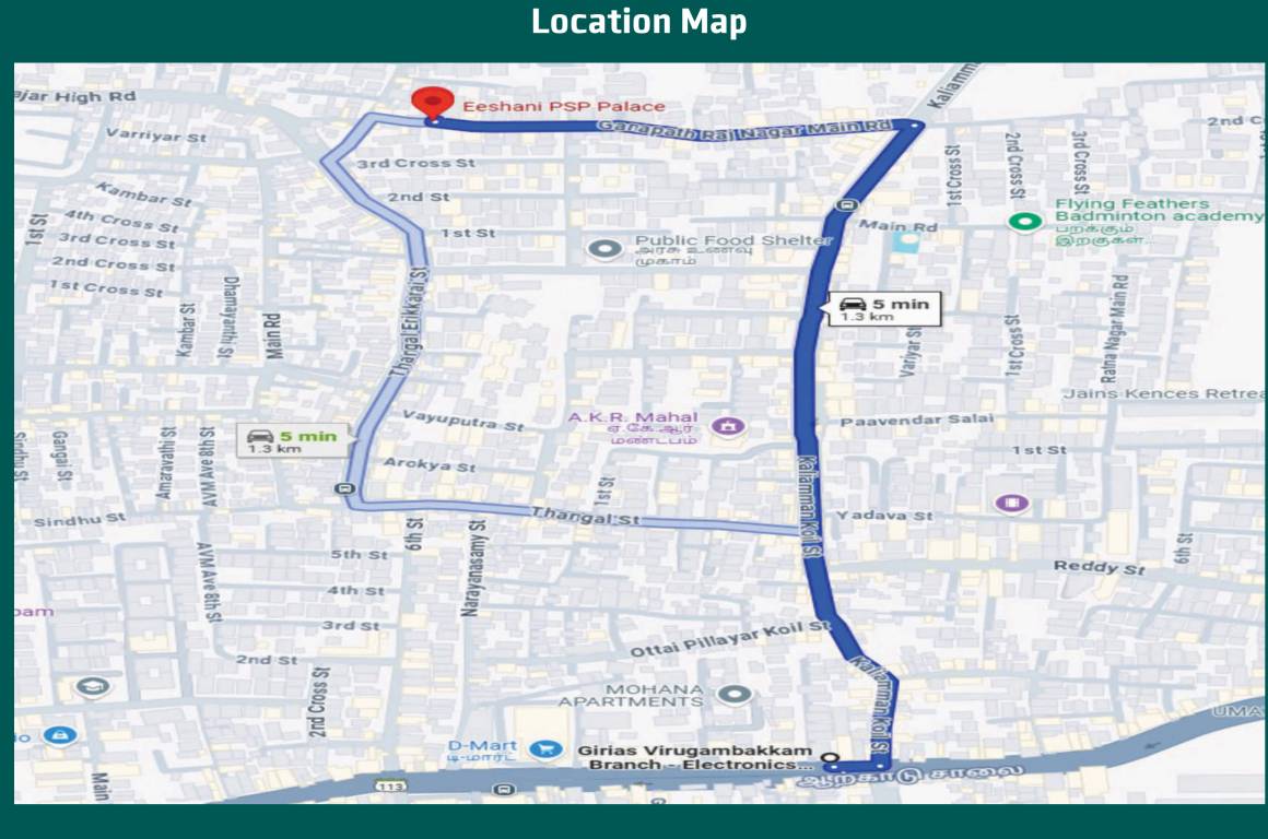  psp palace Location Plan