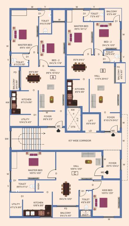 silver d casa Silver D Casa Cluster Plan from 1st to 5th Floor