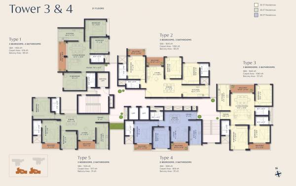  ankura Tower 3 Cluster Plan from 1st to 21th Floor