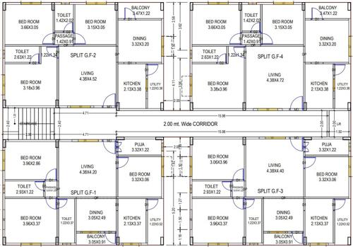  srinivas-residency Srinivas Residency Cluster Plan from 1st to 4th Floor