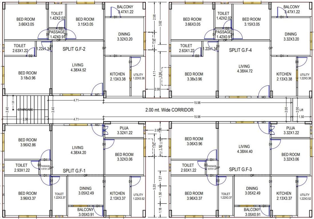 srinivas residency Srinivas Residency Cluster Plan from 1st to 4th Floor