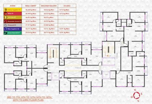  ratan-heights Building No 10 Wing B Cluster Plan