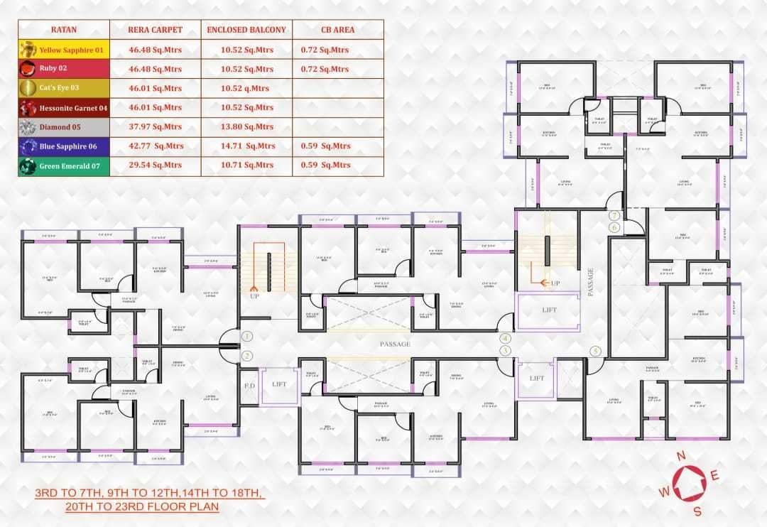  ratan heights Building No 10 Wing B Cluster Plan