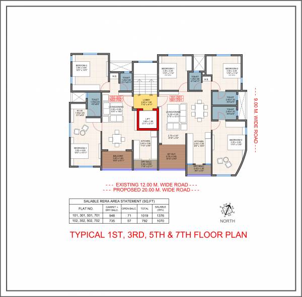 akashdeep-apartment Akashdeep Apartment Cluster Plan for 1st, 3rd, 5th, 7th Floor