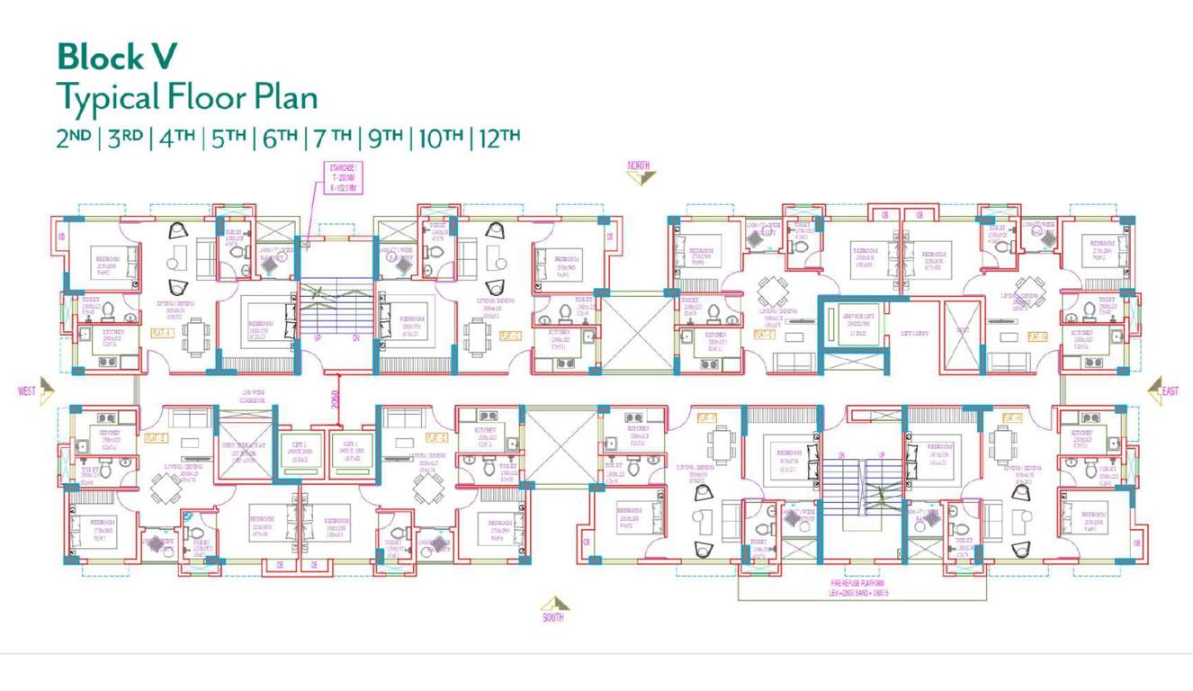 urban lakes phase ii Block 5 Cluster Plan from 2nd to 12th Floor