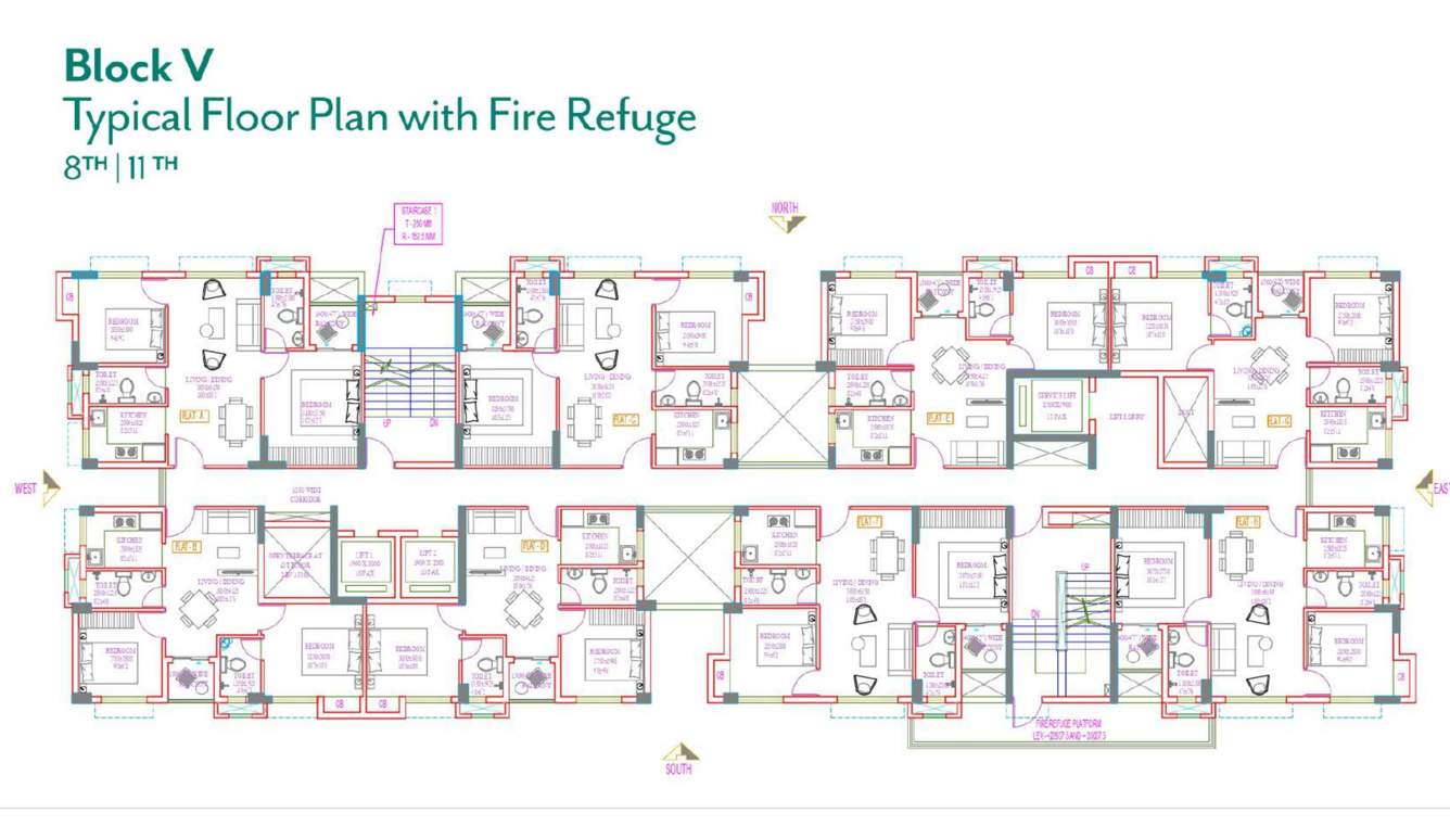  urban lakes phase ii Block 5 Cluster Plan from 8th to 11th Floor